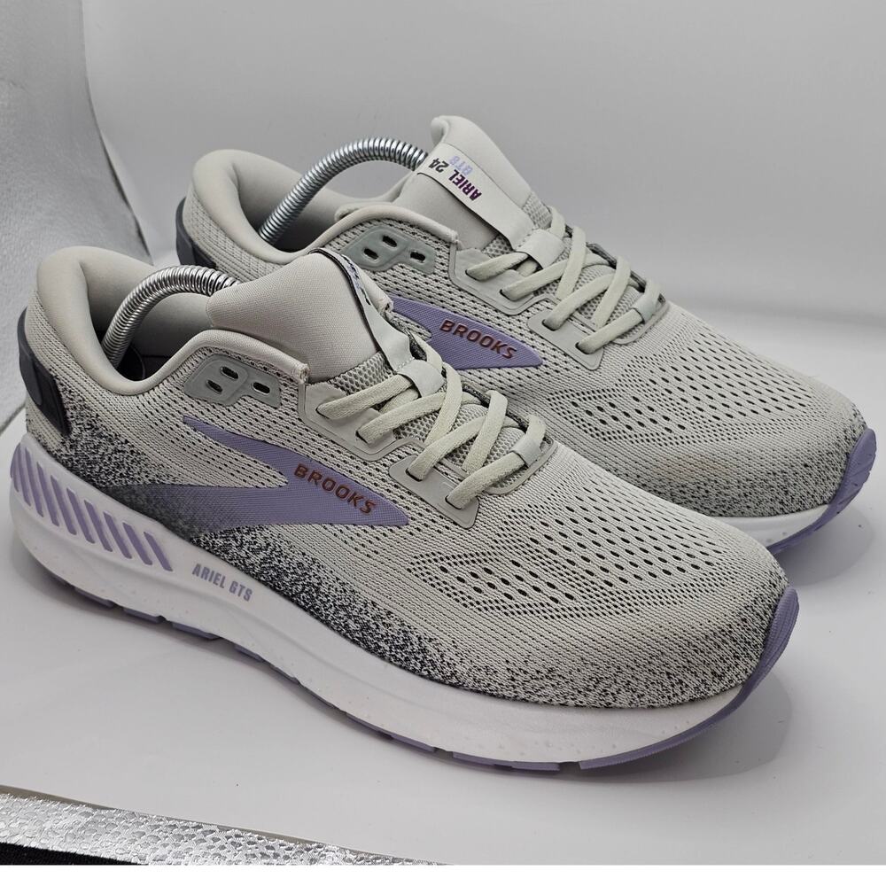 Brooks Ariel GTS 24 Mercury Ebony Lavender Womens 11.5 B UK 9.5 Running Shoes